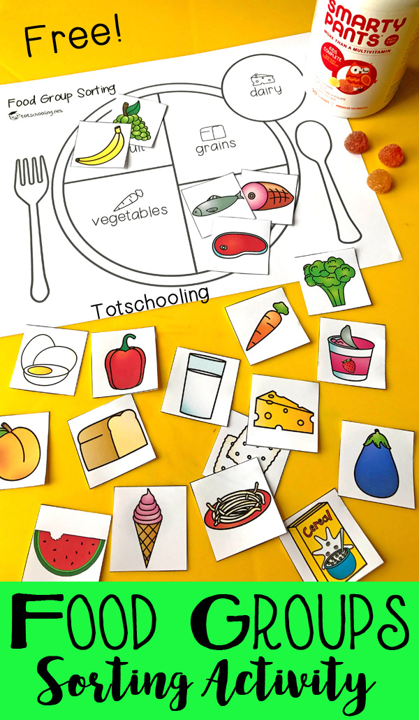 Teach Kids About Healthy Eating With A Food Group Sorting Activity 