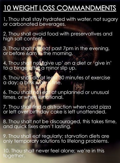 10 Weight Loss Commandments - Motivational