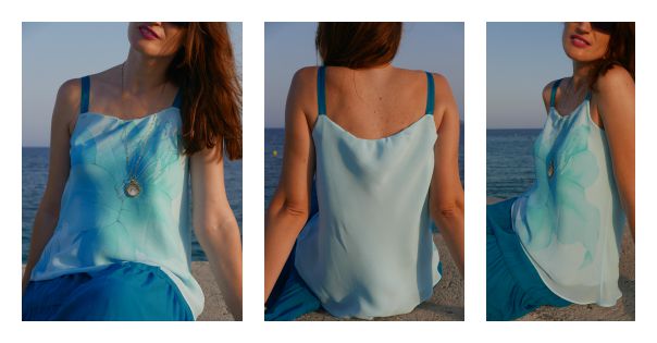 Escote fruncido para una blusa reciclada