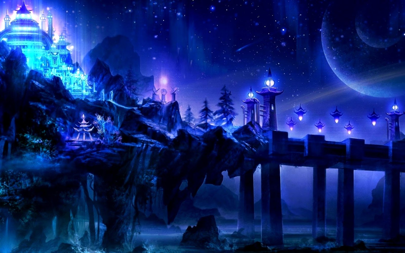 Fantasy Island Art Background Wallpaper