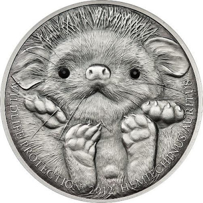 Mongolia Tugrik Hedgehog Silver Coin