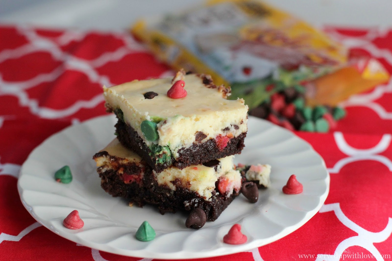 Brownie Chocolate Chip Cheesecake Bars Served Up With Love