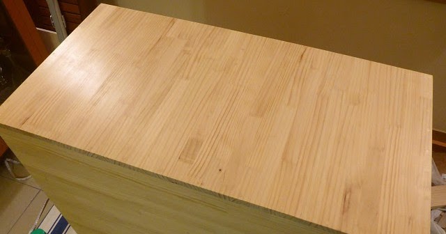 カウンターテーブル パイン集成材 幅170 天板メープルニスピカピカ