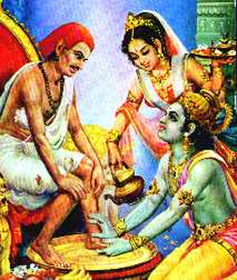 Krishna and Kuchela Picture Kuchela Dinam at Guruvayur Temple