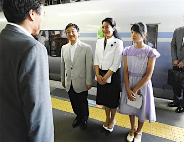 Crown Prince Naruhito, his wife Crown Princess Masako and their daughter Princess Aiko  arrived at JR Matsumoto Station in Nagano Prefecture