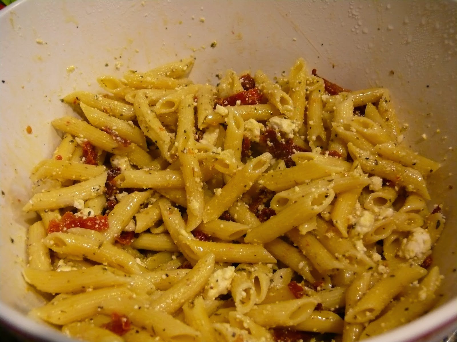 Imperfect & Fabulous Arugula, Sun Dried Tomato, & Feta Pasta Salad