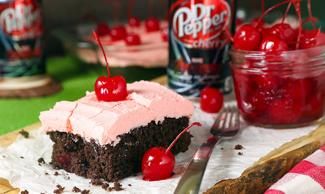 dr pepper cake with a can of cherry dr pepper