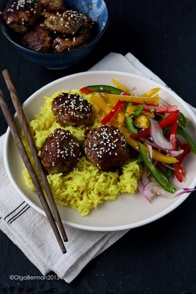Mango & Tomato What to do with Ground Pork Asian Pork Meatballs with
