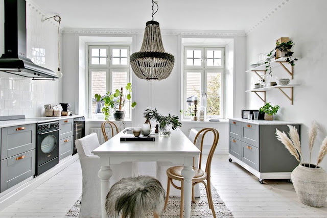 Natural materials and ethnic touches in a bright Swedish apartment