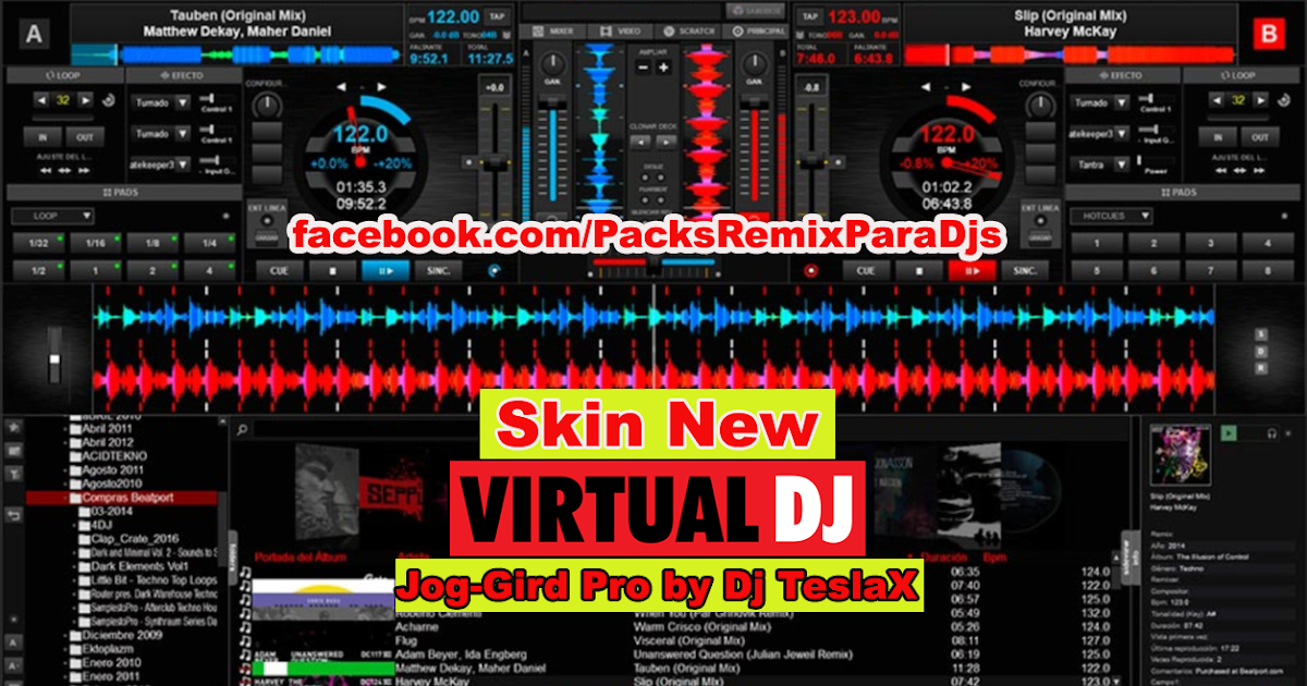 Skin Virtual Dj 8 New 24 Decks By Dj TeslaX Pack Remix Para Djs