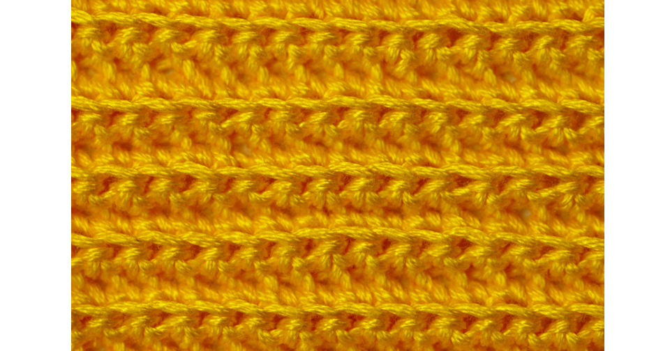 Toothless Knitter: Double Crochet Worked in Back Loops Only