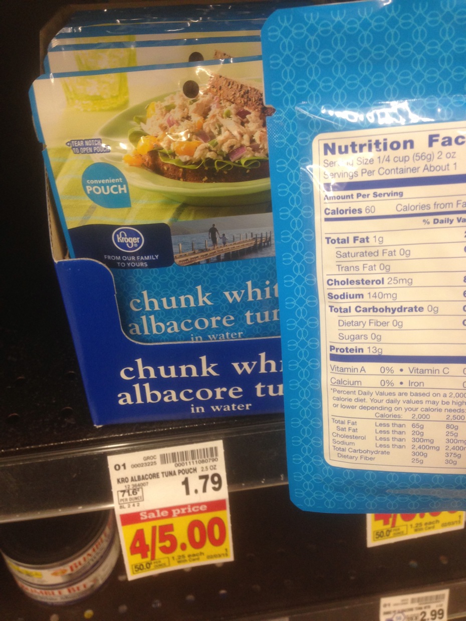 Healthy Grocery Chunk White Albacore Tuna, 2.5 oz Kroger