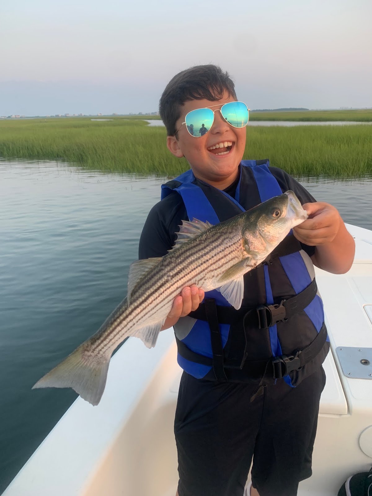 Jersey Cape Guide Service Striper fishing in the back bay