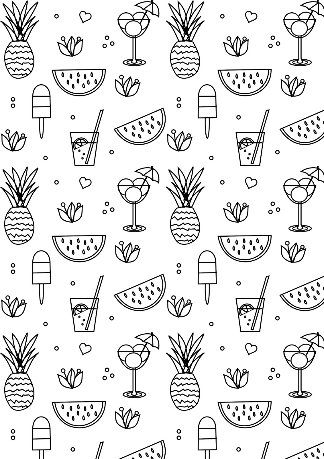 Free printable summer coloring page - ausdruckbare Ausmalseite