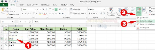 Menyisipkan dan Menghapus Kolom atau Baris di Excel Menyisipkan dan Menghapus Kolom atau Baris di Excel