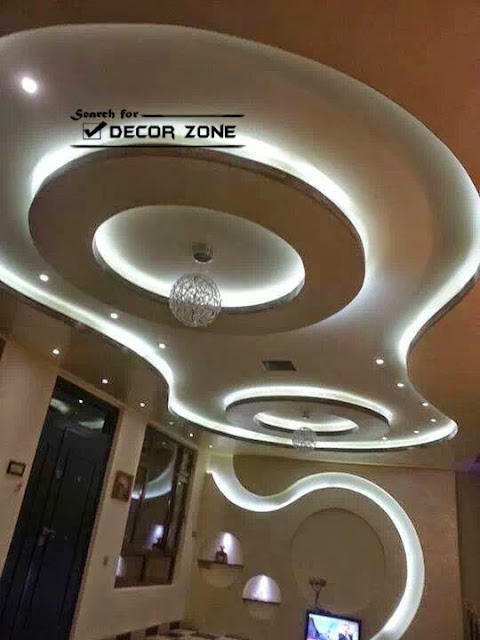 gypsum false ceiling designs for living room with hidden lighting systems