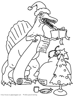 Museprintables herunter druckbare theorganisedhousewife grinch tsgos dinosaure Give Your Octopus a Paintbrush (or 8): Coloring Pages: Dinosaur Christmas