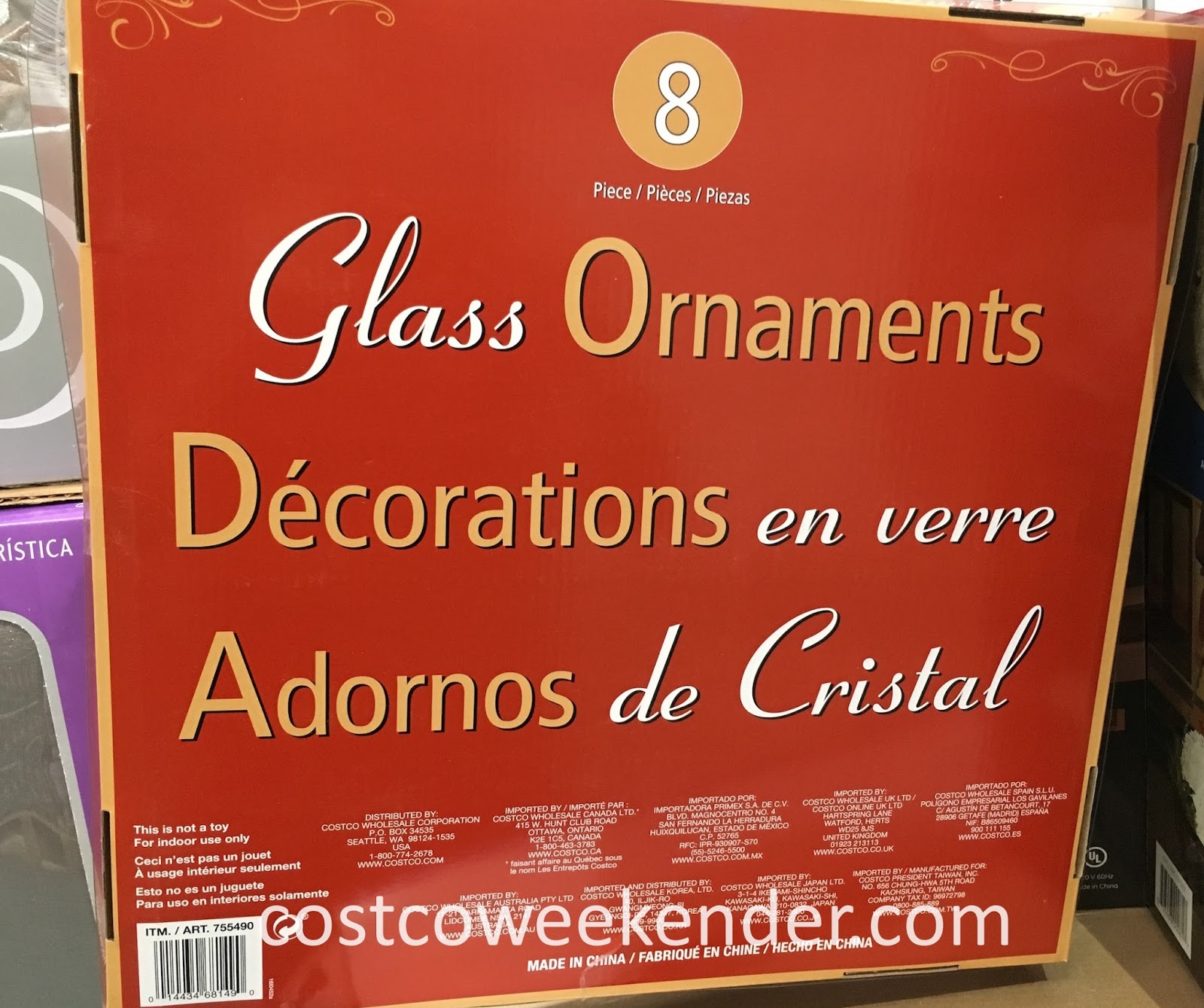 Vintage Inspired Glass Ornaments (8 pc set) Costco Weekender