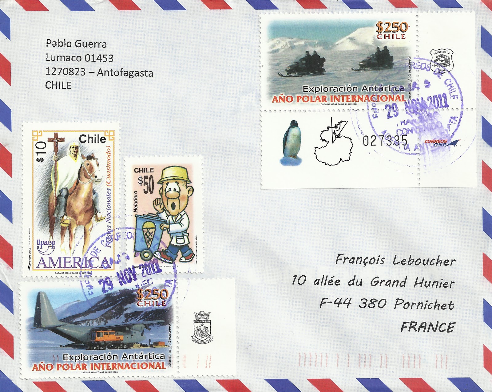 Pays Proche Pour Les Troyens 4 Lettres Covers and stamps of the World: décembre 2011