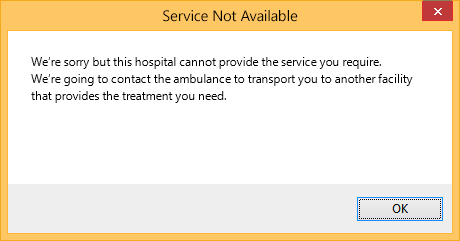 What Service is Not Available?
