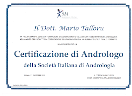 Certificazione SIA (Società Italiana di Andrologia)