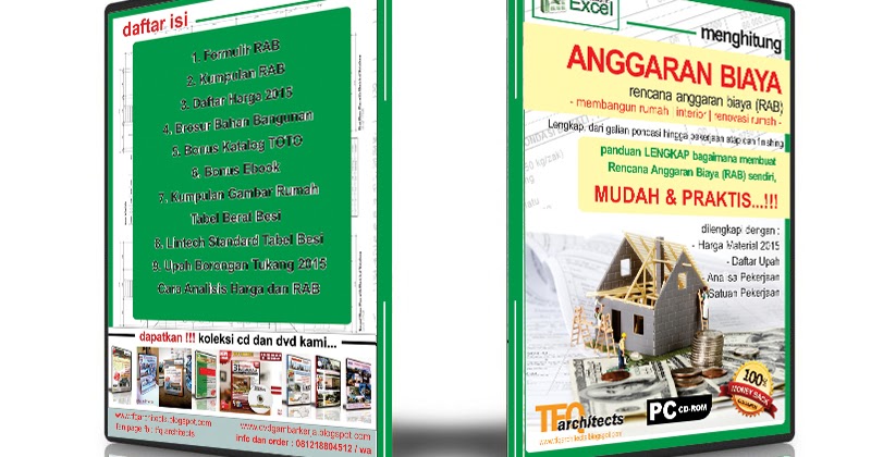 kumpulan dvd arsitektur dan interior CD cara Menghitung RAB