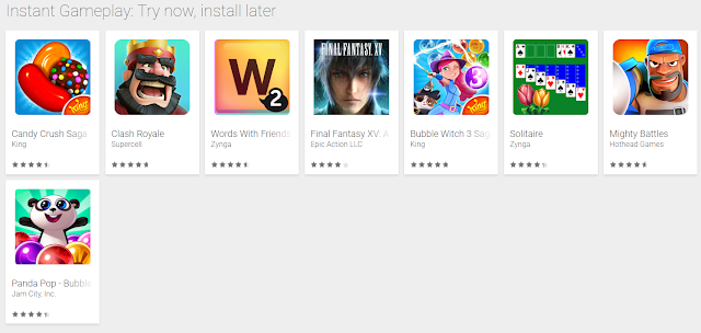 Latest Google Play Instant apps & games collections