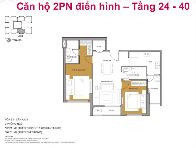 Căn hộ 2PN, tòa S3, Seasons Avenue Căn hộ 2PN, tòa S3, Seasons Avenue