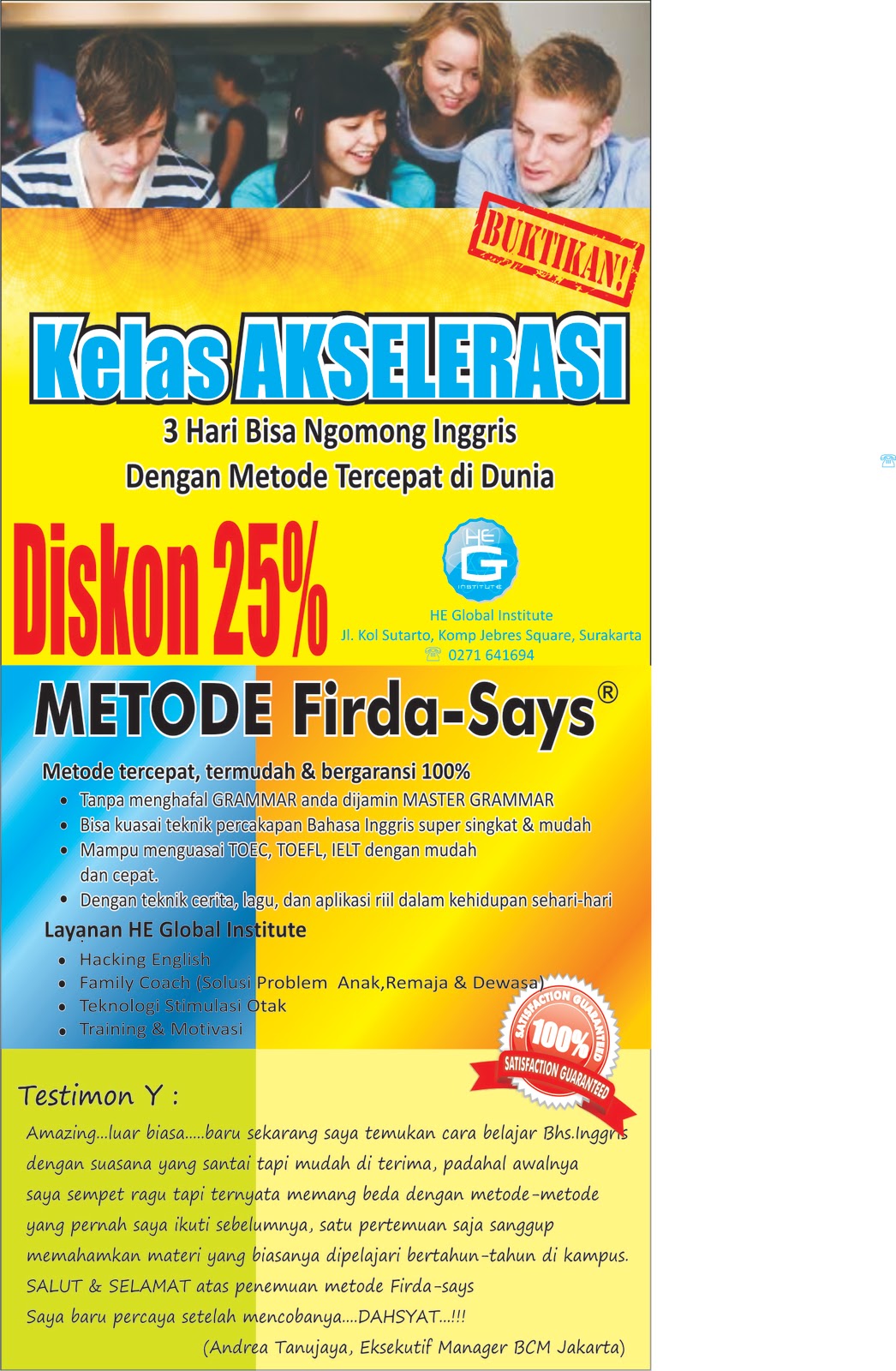 HE GLOBAL INSTITUTE KELAS BARU AKSELERASI BAHASA INGGRIS