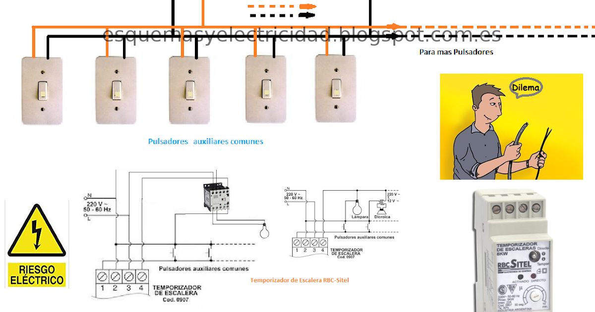 Temporizador de escalera referencia RBC Sitel ~ Esquemas eléctricos