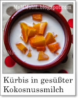 Nachtisch mit Butternusskürbis, Butternut Pumpkin in Coconut Milk, Thai Dessert