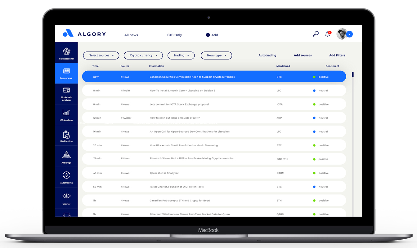 Crypto scanner. Crypto scanner monitoring.