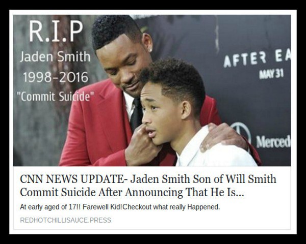 Kingcellexcell: Jaden Smith Dead: Will Smith Son NOT Dead – Who Started The Hoax?