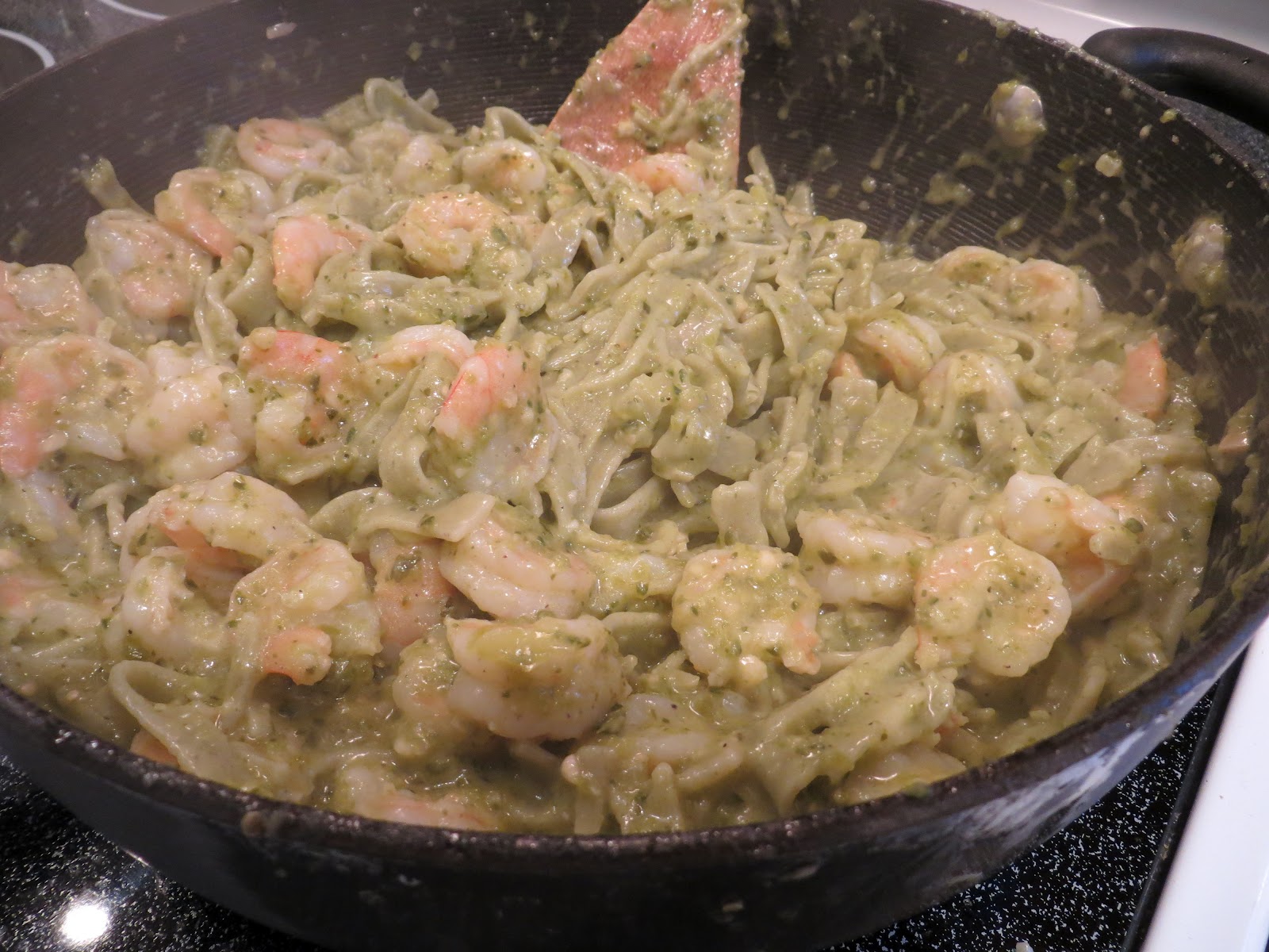 Cooking with Joanna Poblano Tomatillo Shrimp Pasta