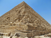 Base detail of Khufu, Great Pyramids of Egypt, Giza Plateau