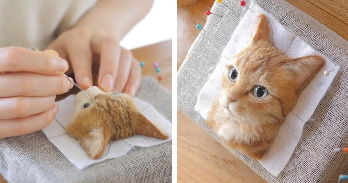 Japanese Artist Crafts Astoundingly Realistic Cats Out of Felted Wool