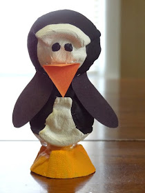 penguin egg carton craft