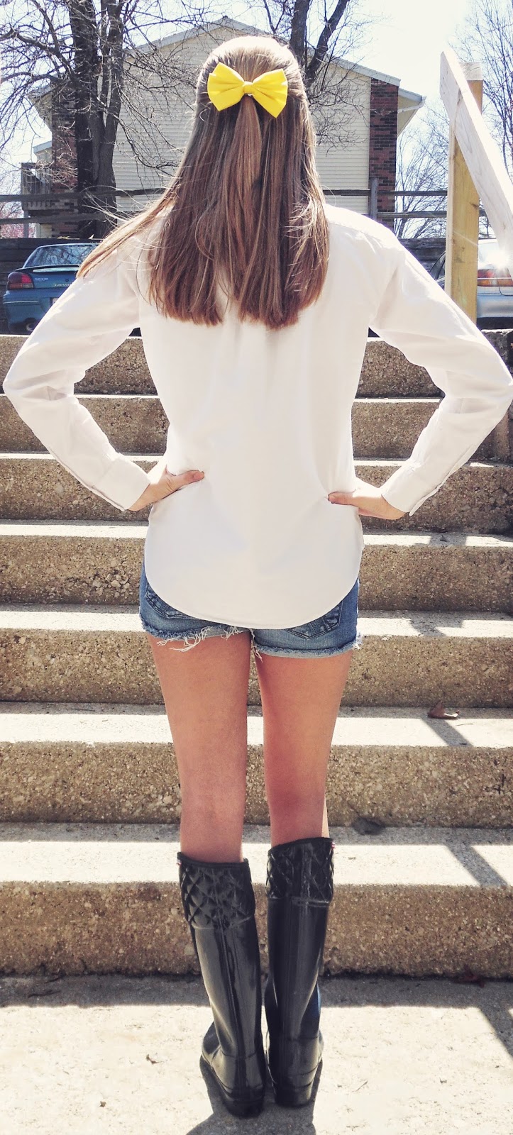 dress with rain boots