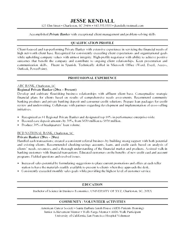 personal banker resumes resume templates personal banker cover letters