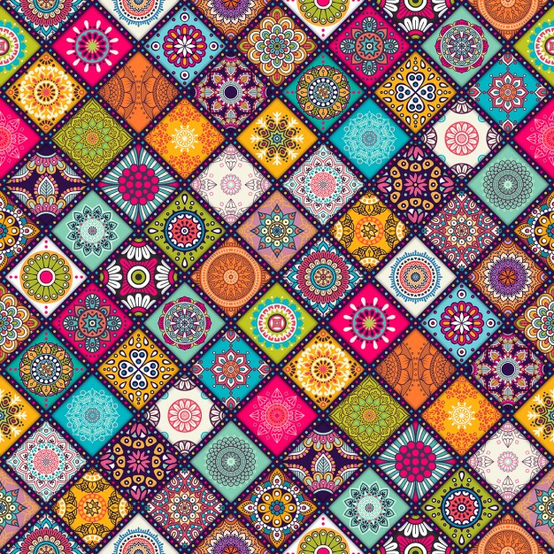 Background with mandalas Free Vector