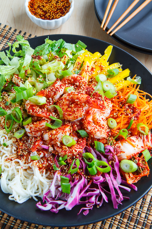 Korean Style Cold Tofu Shirataki Noodle Salad with Shrimp Korean Style Cold Tofu Shirataki Noodle Salad with Shrimp