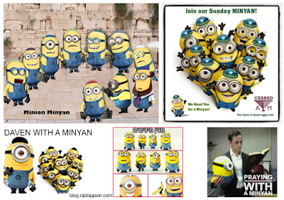 minions minyan - jewish group of minions for prayer