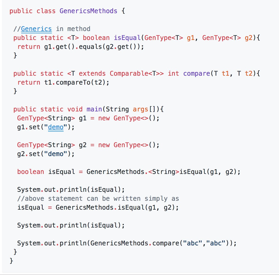 Java Generic Methods Examples