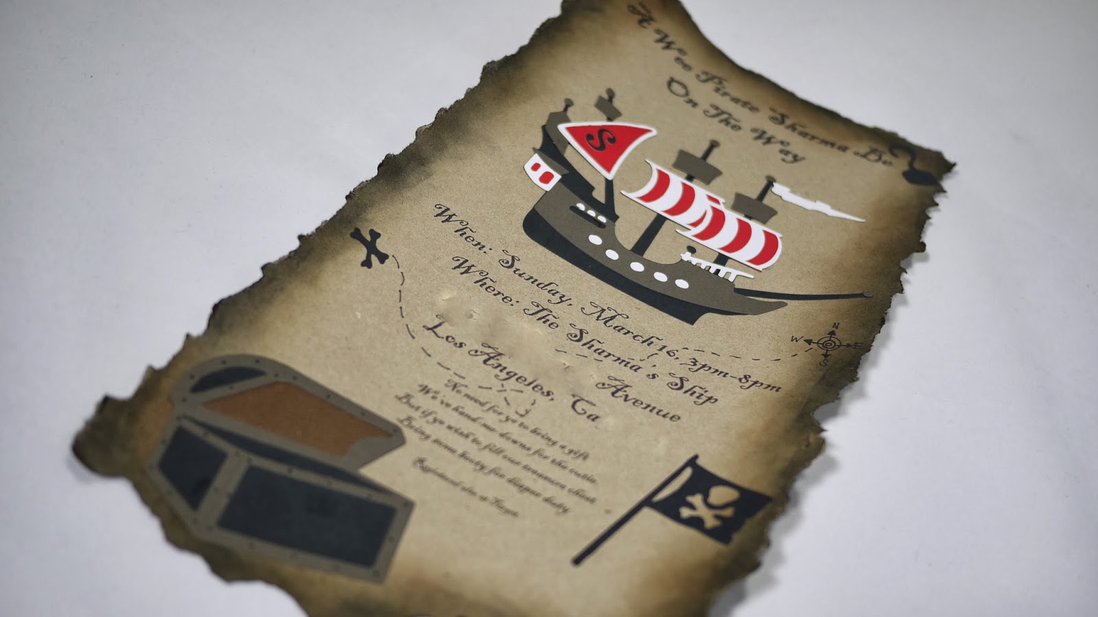 Special Delivery by Jackie: Pirate Treasure Map Baby Shower Invitation