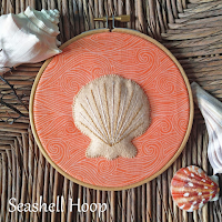 Free printable felt seashell applique hoop pattern