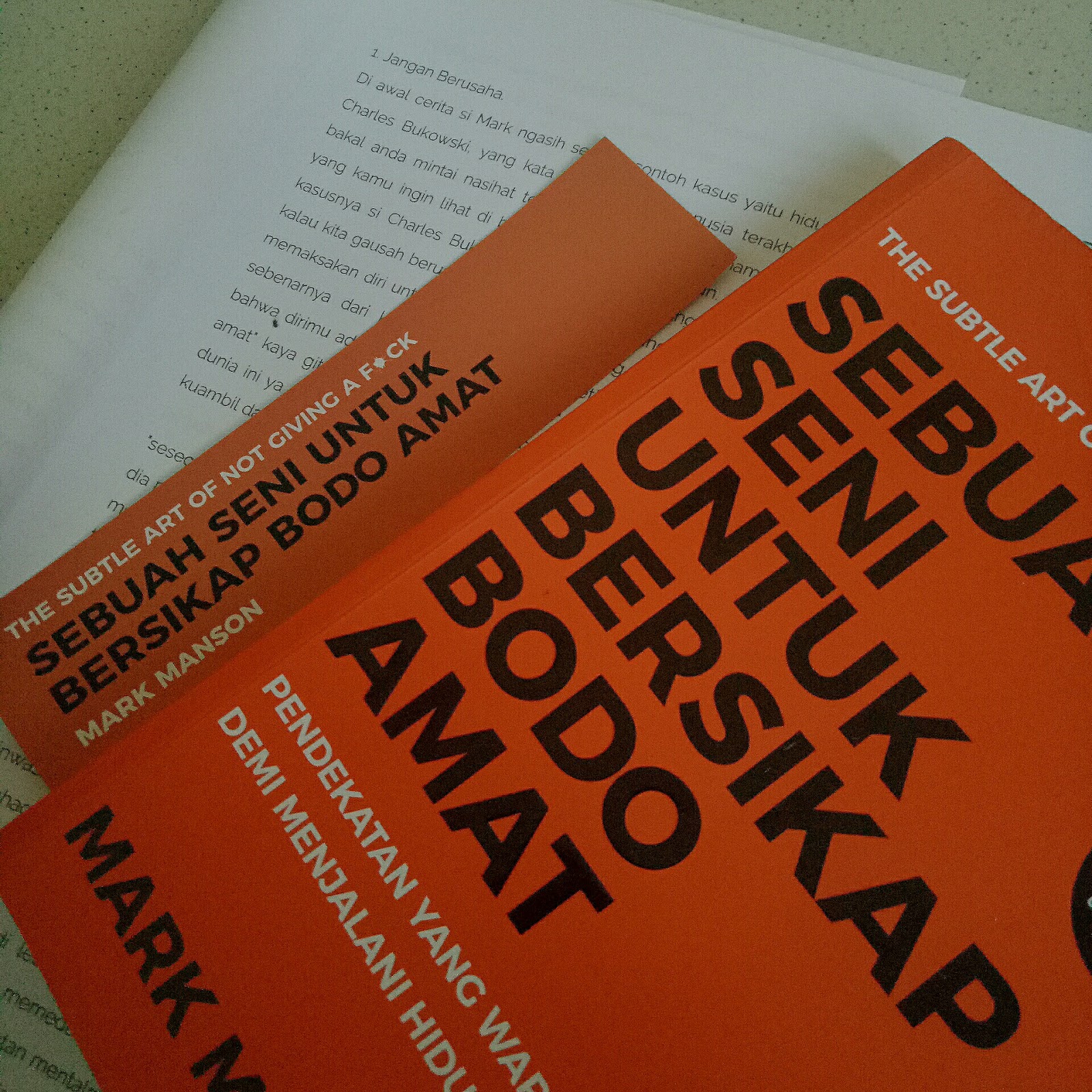 Resensi Buku Sebuah Seni Untuk Bersikap Bodo Amat