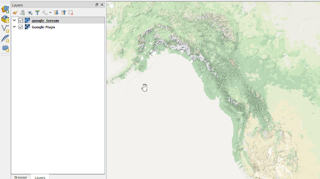 Google Terrain Layer in QGIS 3 Google Terrain Layer in QGIS 3
