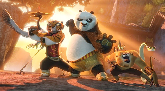 Po in fighting stance in Kung Fu Panda 2