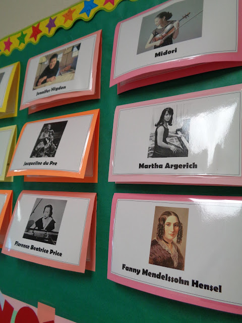 Women's history month music bulletin board female composers performers