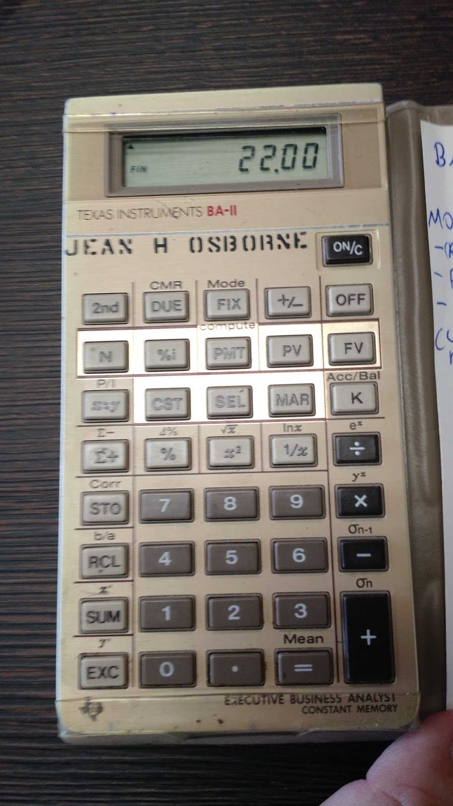 Unidad debajo Tacto Eddie's Math and Calculator Blog: Retro Review: Texas Instruments BA II  Financial Calculator (1984)